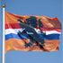 Voetbalvlag oranje met leeuw 150x225cm