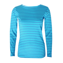 Breton Lady20 Langarmshirt mit U-Boot-Ausschnitt Aqua-Kobalt 