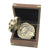 Brass Brunton compass in wooden box 7,5cmø
