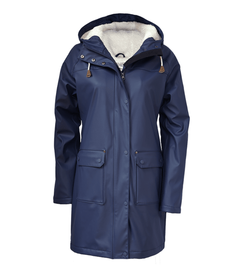 Regenjas Teddy Voering Blauwe Regenjas Dames Teddy Voering Warme