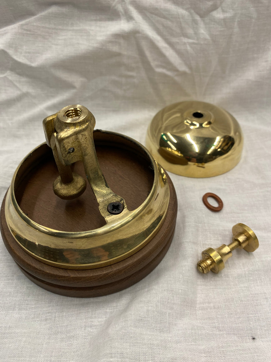 Baliebel, messing, houten voet