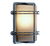 Schiffslampe mit flachem Boden, Chrom, 26cm x 21,5cm