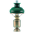 Tafellamp met groene glazen kap, Olielamp, Messing