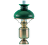 Tischlampe mit grünem Glasschirm, Öllampe, Messing